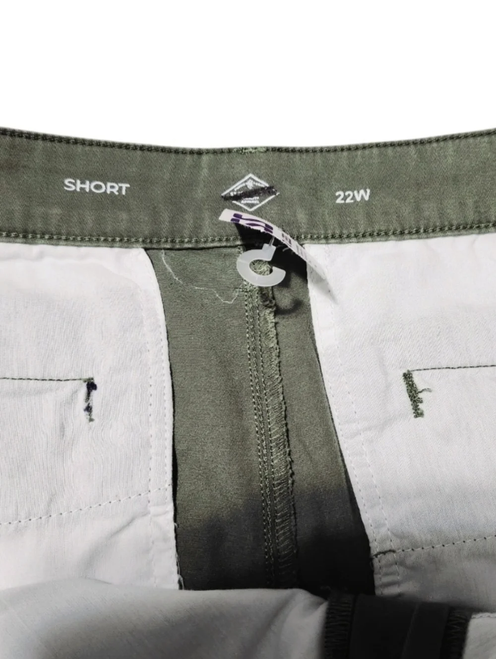 St Johns Bay Chino Shorts Womens Plus Size 22W Olive Green High Rise